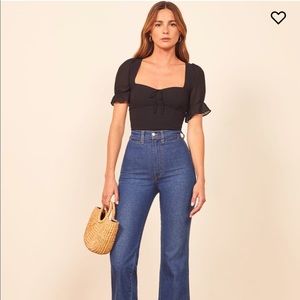 New With Tags: Reformation Delevan Top Size 4 Black